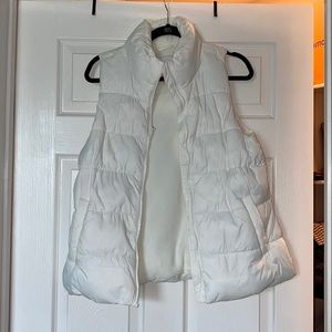 White puffer vest